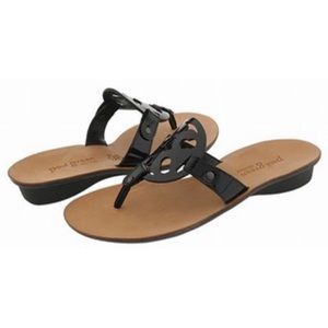 Paul Green Bali Black Patent Heeled Sandals 9